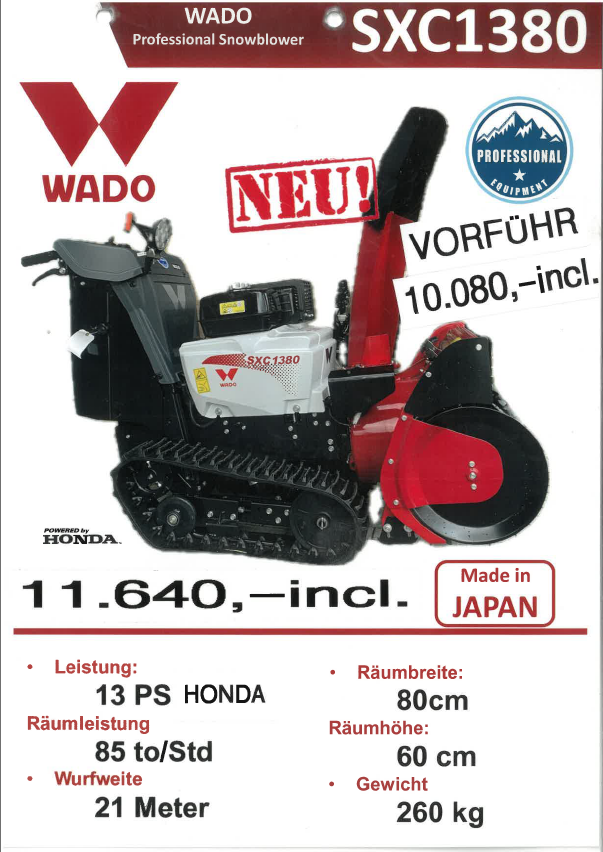 WADO SXC1380 VORFÜHRER